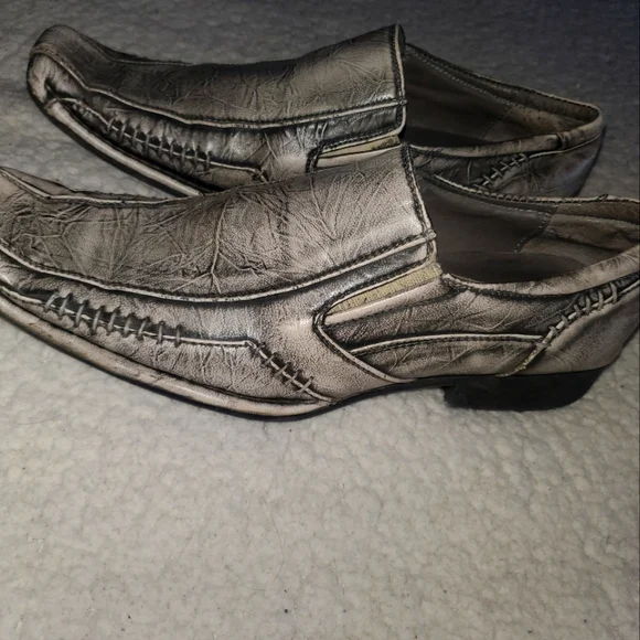 Spring | Shoes | Mens Graysilver Distressed Loafers Spring 